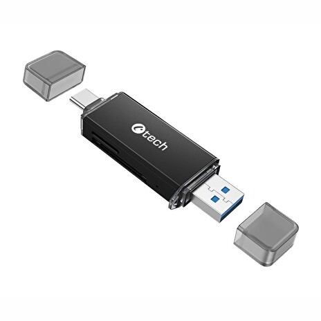 Čtečka karet C-tech UCR-02-AL, USB 3.0 TYPE A/ TYPE C, SD/micro SD