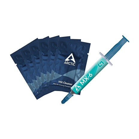 Arctic MX-6 ULTIMATE Performance teplovodivá pasta, 4g + 6 ks MX Cleaner ubrousků