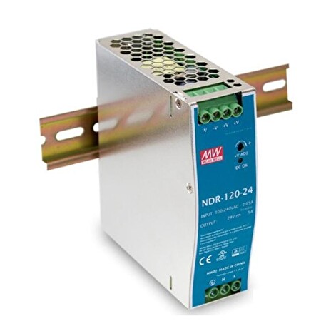 MEANWELL - NDR-120-24 - Průmyslový napájecí zdroj 24V 120W na DIN