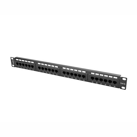 LANBERG PATCH PANEL 24 PORT 1U 19” CAT.5E BLACK