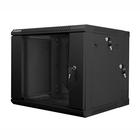 LANBERG RACK CABINET 19” DOUBLE-SECTION WALL-MOUNT 9U/600X600 (FLAT PACK) BLACK