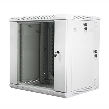 LANBERG RACK CABINET 19” DOUBLE-SECTION WALL-MOUNT 12U/600X600 (FLAT PACK) GREY