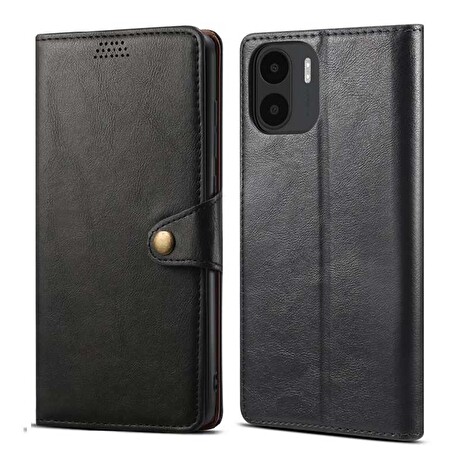 Lenuo Leather flipové pouzdro pro Xiaomi Redmi A1, černá