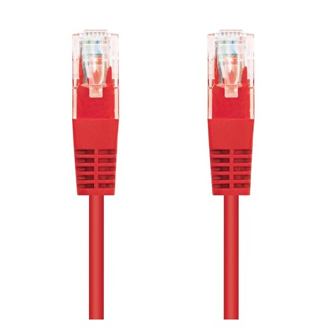 C-TECH Kabel patchcord Cat5e, UTP, červený, 1m