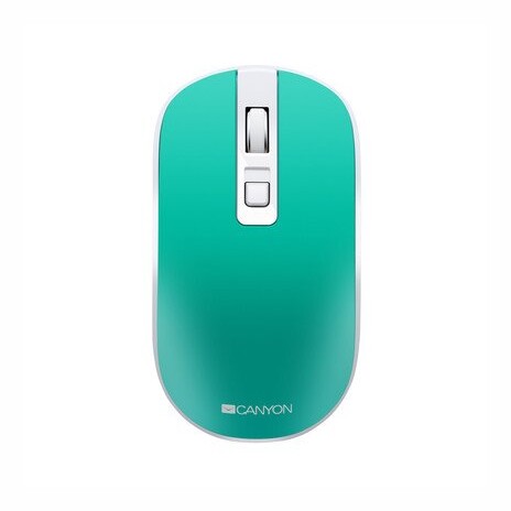 CANYON myš MW-18A, optická, tichá, s bezdrátovým nabíjením 300mAh, 4.tl., až 1600 DPI, tyrkysová