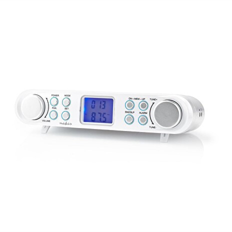 Nedis RDFM4000WT - Kitchen Radio| FM | Síťové napájení | Digitální | 1.5 W | Bílá / Stříbrná