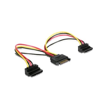 GEMBIRD Kabel SATA napájecí na 2x SATA 90°, rozdvojka, 15cm
