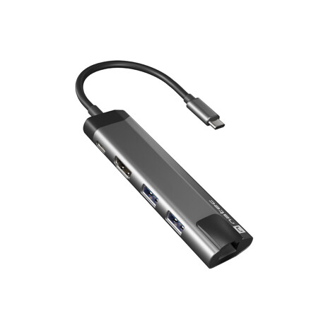 Natec multiport adaptér FOWLER GO HUB 5v1, 2X USB 3.0 HUB, HDMI 4K, USB-C PD, RJ45
