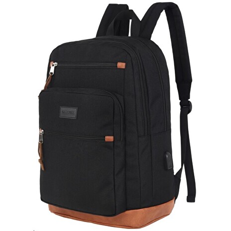CANYON BPS-5 batoh pro 15.6" ntb, 45 x 31 x 16cm, 22L, USB-A, 3+4 kapsy + 1 na láhev, 2 přepážky, dešti odolný, černý