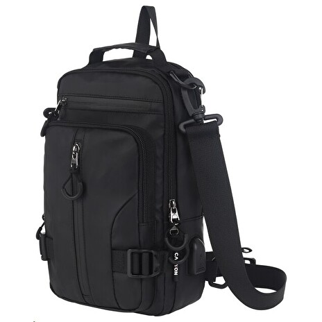 CANYON CB-1 batoh, 29 x 16 x 9cm, 3.5L, USB-A port, 3+3 kapsy, 2 interní přepážky, dešti odolný, černý
