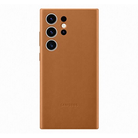 Samsung Kožený zadní kryt pro Samsung Galaxy S23 Ultra Camel