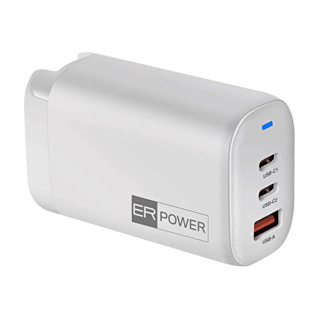 ER POWER 65W GaN cestovní nabíječka - bílá