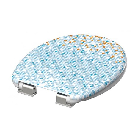 WC sedátko SCHÜTTE Mosaik Blau-Orange Soft Close