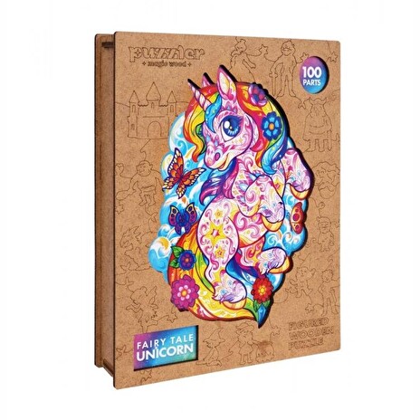 Puzzle Puzzler dřevěné, barevné - Pohádkový jednorožec