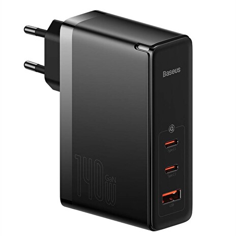 Baseus CCGP100201 GaN5 Pro Fast Nabíječka USB + 2xUSB-C 140W Black