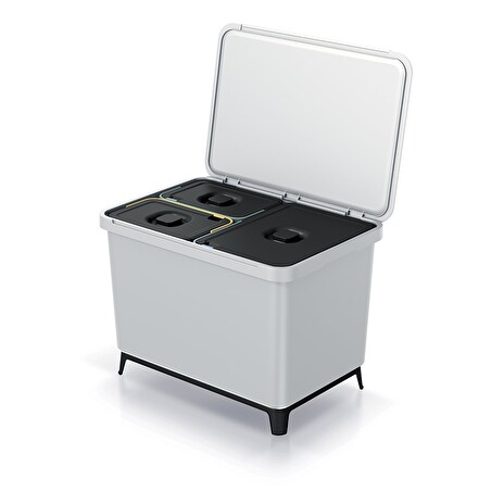 Odpadkový koš Prosperplast SYSTEMA 1x23l + 2x10l popelavý