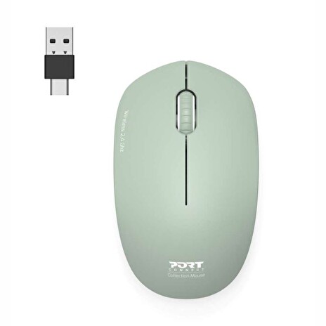 PORT CONNECT bezdrátová myš USB-A/USB-C, olivová