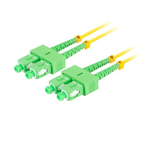 LANBERG optický patch cord SM SC/APC-SC/APC duplex 1m LSZH G657A1 průměr 3mm, barva žlutá
