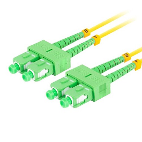 LANBERG optický patch cord SM SC/APC-SC/APC duplex 15m LSZH G657A1 průměr 3mm, barva žlutá