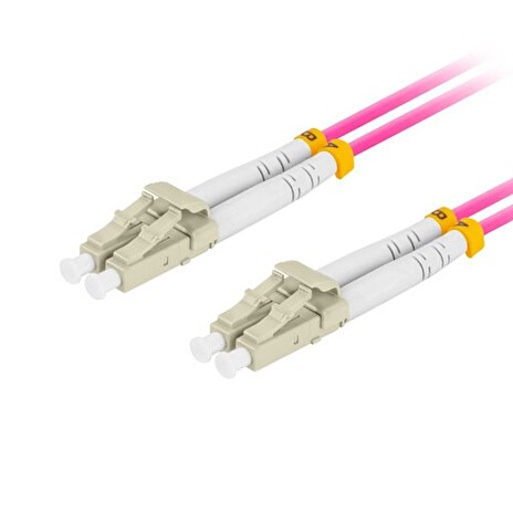 LANBERG optický patch cord MM LC/UPC-LC/UPC duplex 5m LSZH OM4 50/125 průměr 3mm, barva magenta