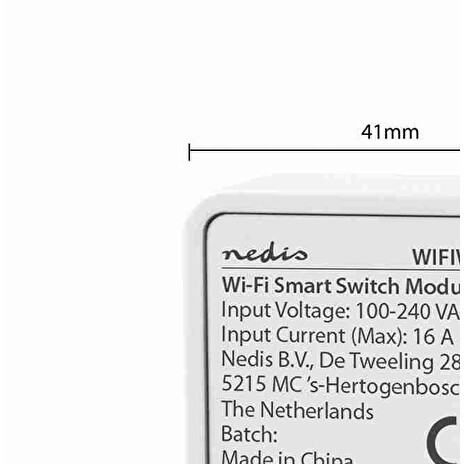 Nedis WIFIWMS10WT - SmartLife Spínač Wi-Fi | 3680 W | Připojení terminálu | Aplikace ke stažení pro: Android™ / IOS