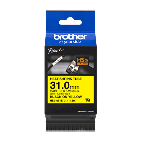 Brother - HSE-661E, bužírka žlutá / černá (31 mm)