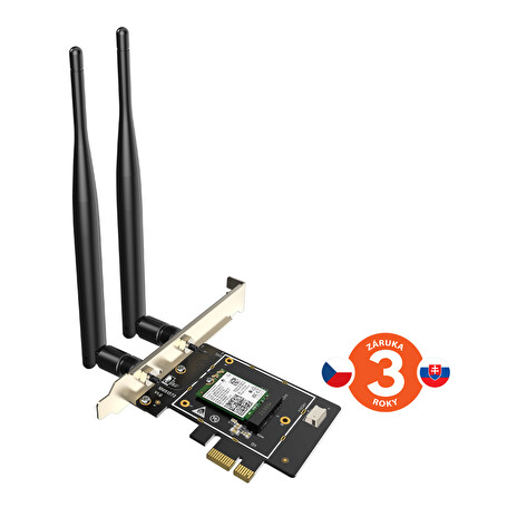 Tenda E33 Wireless AX PCI Express Adapter AX5400, WiFi6E, Bluetooth 5.2, WPA3, 2x 5dBi, Win10/11