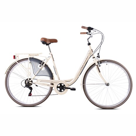 Městské jízdní kolo Capriolo Diana 28"/18" béžová-hnědá