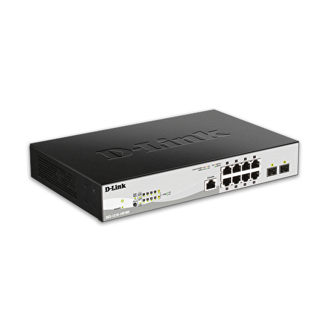 D-Link DGS-1210-10P/ME 8-Port 10/100/1000BASE-T PoE + 2-Port 1 Gbps SFP Metro Ethernet Managed Switch, 65W