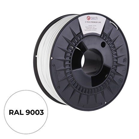 C-TECH tisková struna PREMIUM LINE ( filament ) , ABS, dopravní bílá, 1,75mm, 1kg