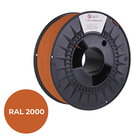 C-TECH tisková struna PREMIUM LINE ( filament ) , ABS, žlutooranžová, RAL2000, 1,75mm, 1kg