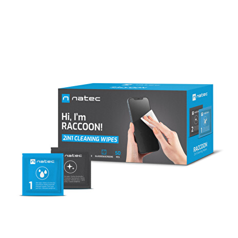 Natec čistící ubrousky RACCOON WET-DRY 50-PACK