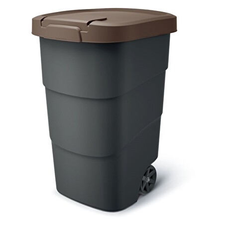 Popelnice Prosperplast Wheeler 110 l antracit s hnědým víkem