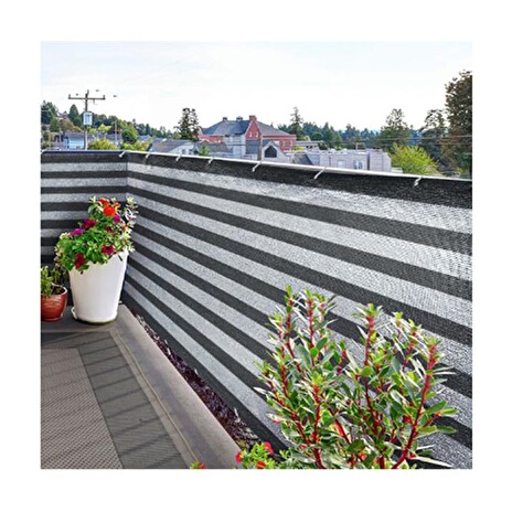 Zástěna na balkón W1157-SGR bílo-šedá 5x0,9m