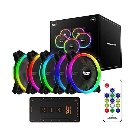 Sada PC ventilátorů DARKFLASH DR12 Pro ARGB 5v1