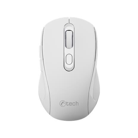 C-TECH WLM-12WH/Ergonomická/Optická/Pro praváky/1 600 DPI/USB+BT/Bílá
