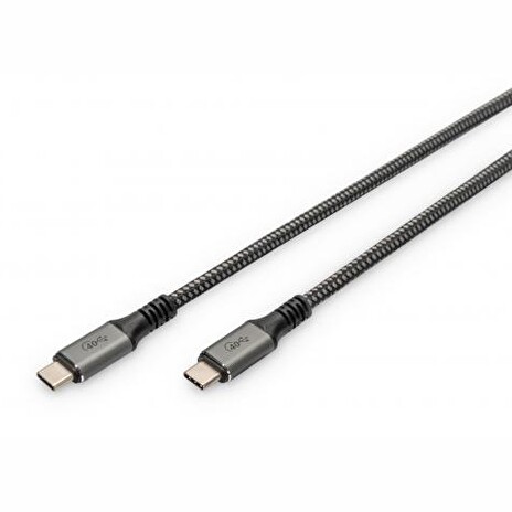 DIGITUS Připojovací kabel USB 4, TypC na TypeC, PP opletení AL-Housing 8K@60Hz, PD3.0, 40Gbits/s, 1m, bl.