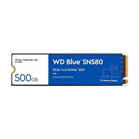 WD BLUE SSD NVMe 500GB PCIe SN580,Gen4 , (R:4000, W:3600MB/s)