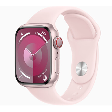 Apple Watch S9 Cell/45mm/Pink/Sport Band/Light Pink/-M/L