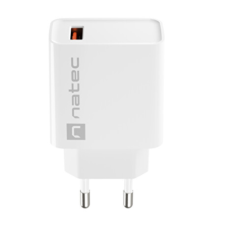 Universální nabíječka Natec RIBERA 18W 1X USB-A, bílá