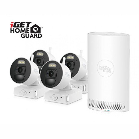 iGET HOMEGUARD HGDVK83304 - CCTV kamerový systém 3K DVR 8CH + 4x kamera s LED a zvukem