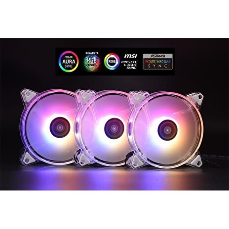 1stCOOL KIT AURA EVO CRYSTAL ARGB 3x CRYSTAL White 120mm ventilátor + ARGB Nano řadič