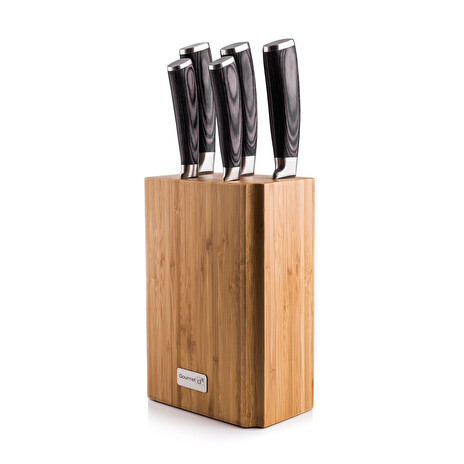 Sada nožů G21 Gourmet Stone 5 ks + bambusový blok