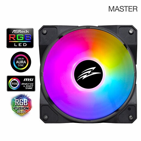 EVOLVEO 12FM ventilátor 120mm, ARGB, černý rám, master