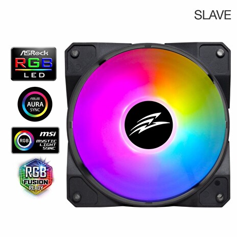 EVOLVEO 12FS ventilátor 120mm, ARGB, černý rám, slave