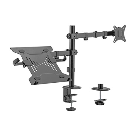 Držák monitoru Brateck LDT66-C024ML jedno kloubové rameno + jeden držák laptopu vedle sebe na tyčové