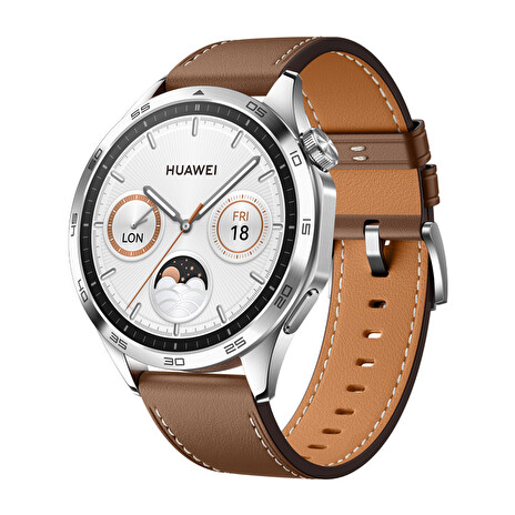 Huawei Watch GT 4/46mm/Silver/Elegant Band/Brown