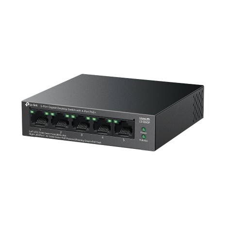 Switch TP-Link LS105GP 1x GLAN, 4x GLAN s PoE+, 65W