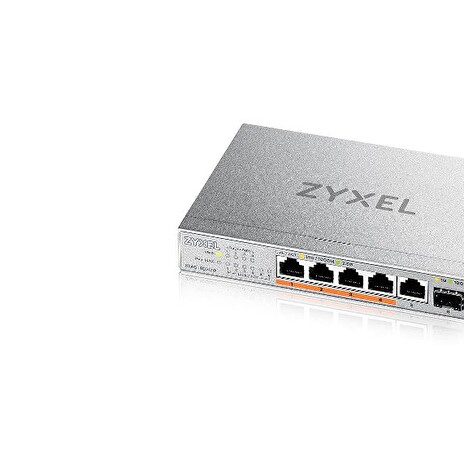 Zyxel XMG-105 5 Ports 2,5G + 1 SFP+, 4 ports 70W total PoE++ Desktop MultiGig unmanaged Switch