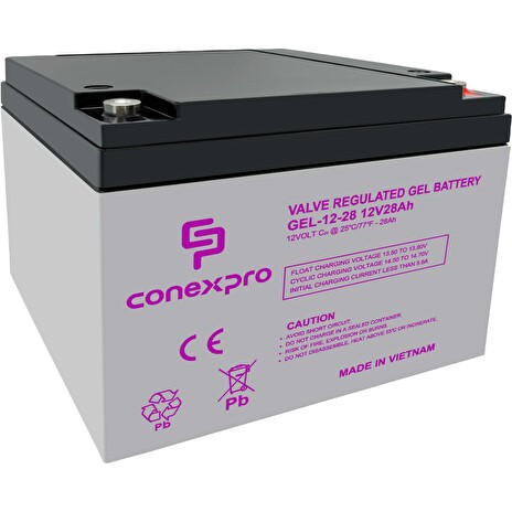 Baterie Conexpro GEL-12-28 GEL, 12V/28Ah, T12-M5, Deep Cycle